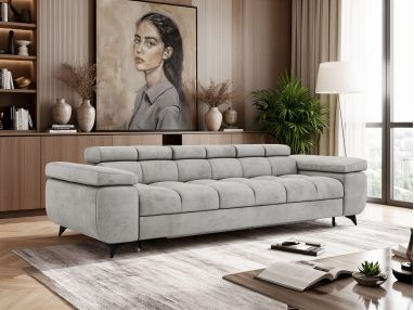Sofa NIDELLO 3 - jasnoszary, welwet