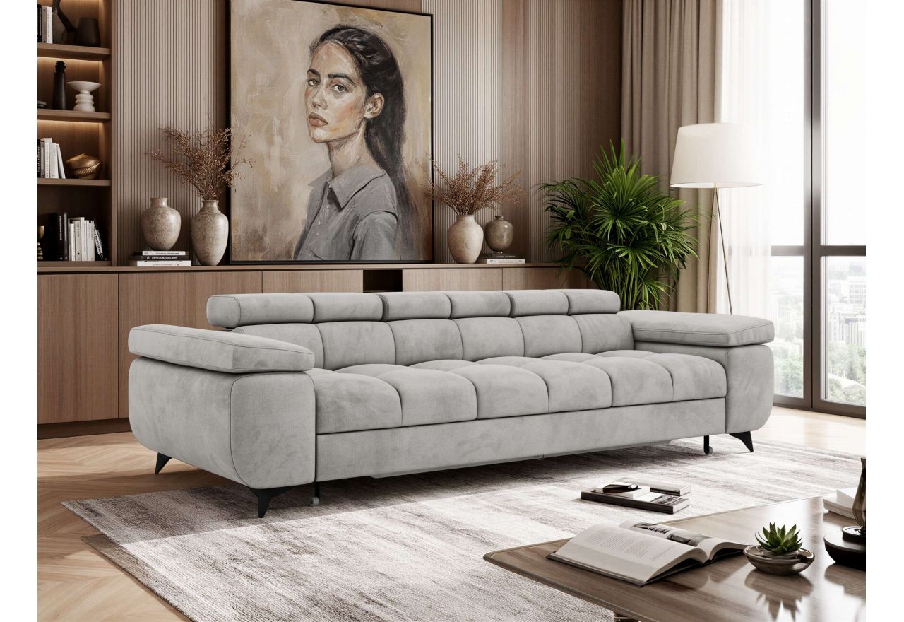 Sofa NIDELLO 3 - jasnoszary, welwet