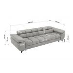 Sofa NIDELLO 3 - jasnoszary, welwet