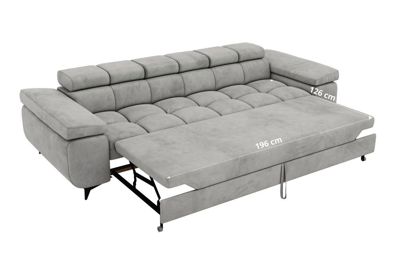 Sofa NIDELLO 3 - jasnoszary, welwet