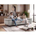 Sofa NIDELLO 3 - jasnoszary, welwet