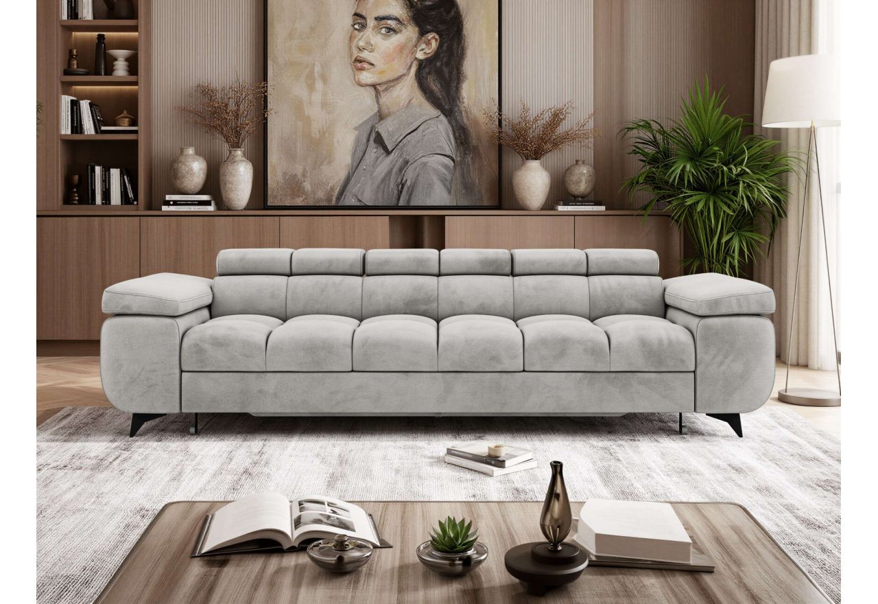 Sofa NIDELLO 3 - jasnoszary, welwet