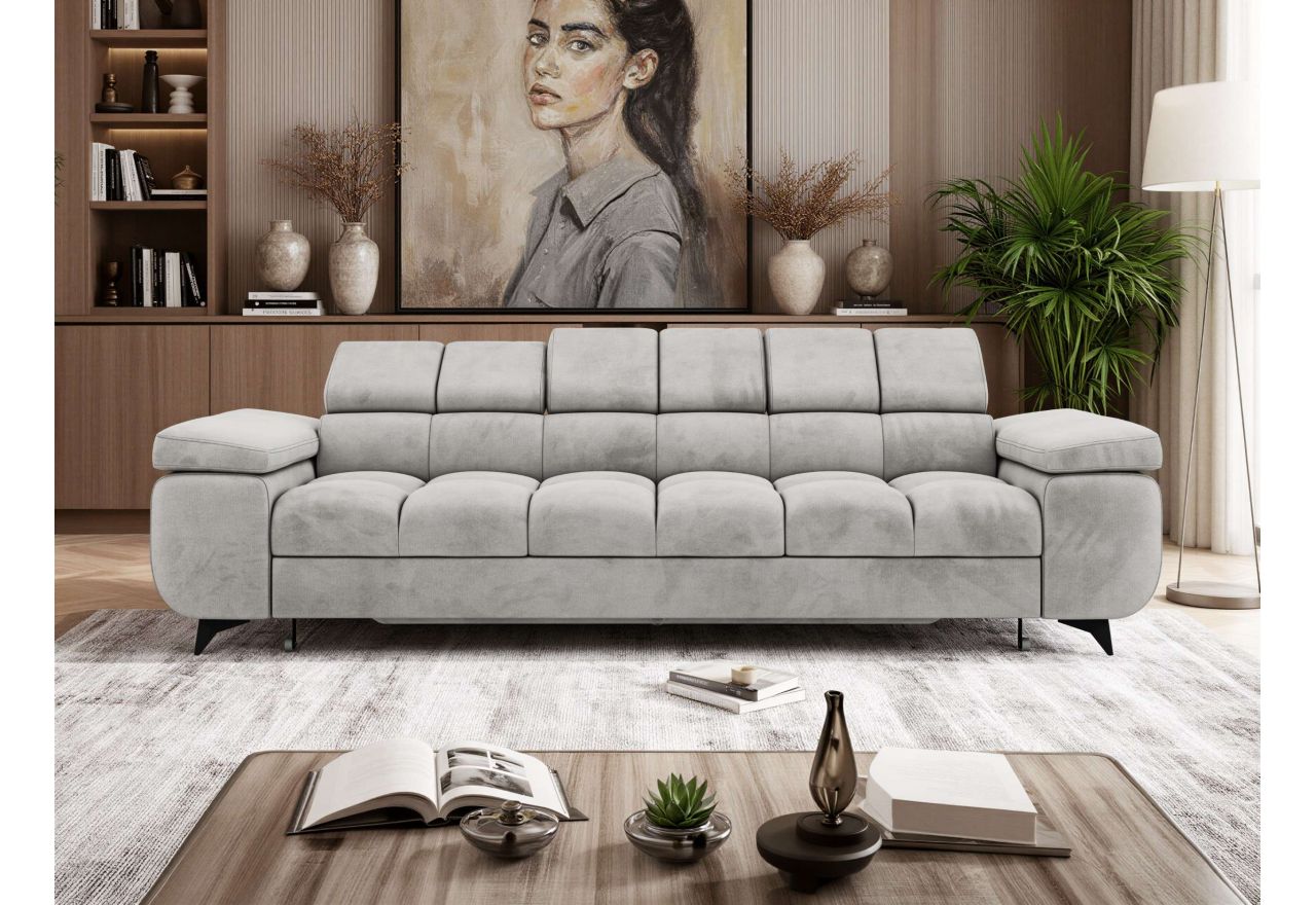 Sofa NIDELLO 3 - jasnoszary, welwet