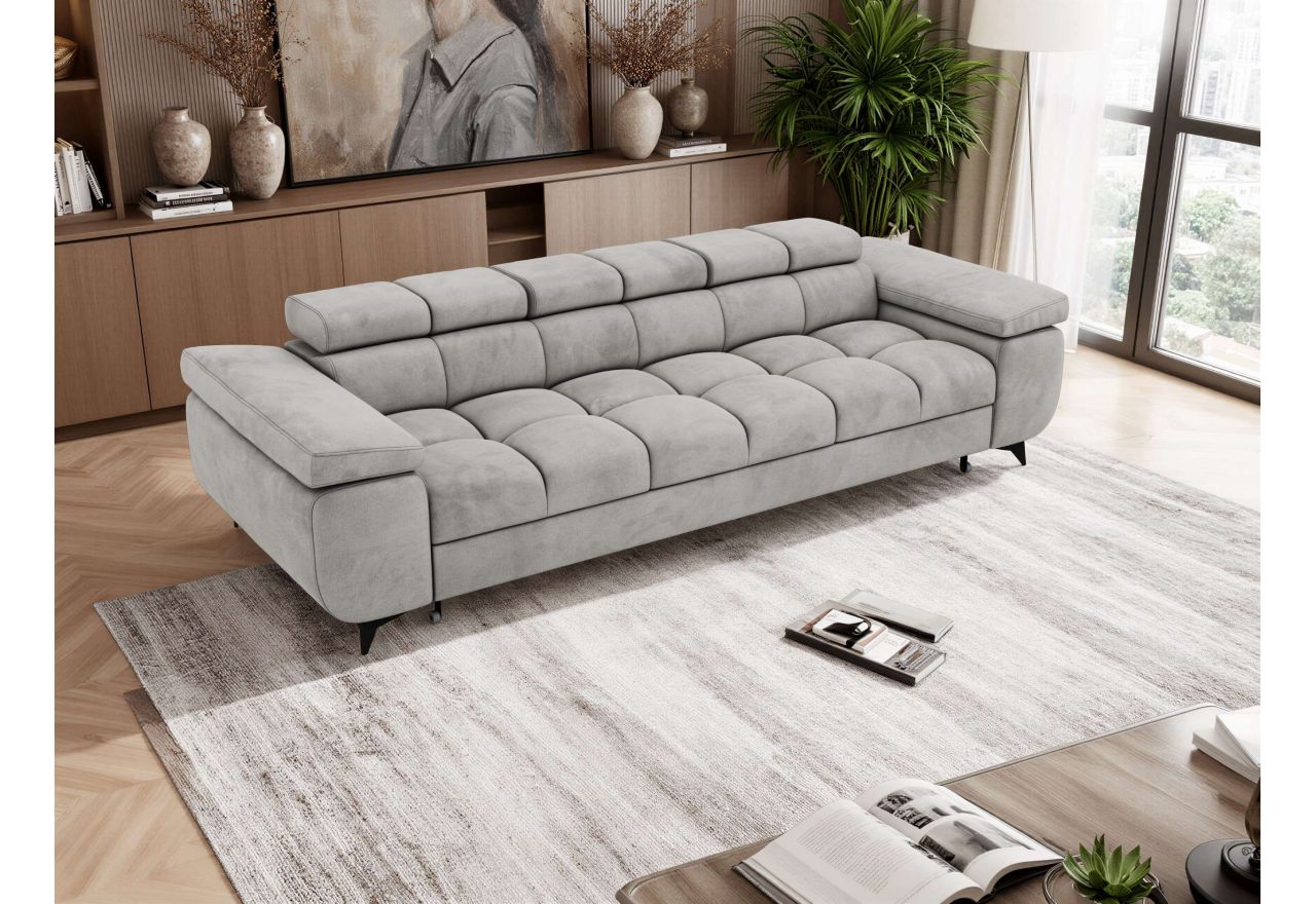 Sofa NIDELLO 3 - jasnoszary, welwet
