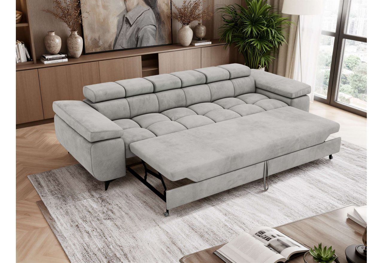 Sofa NIDELLO 3 - jasnoszary, welwet