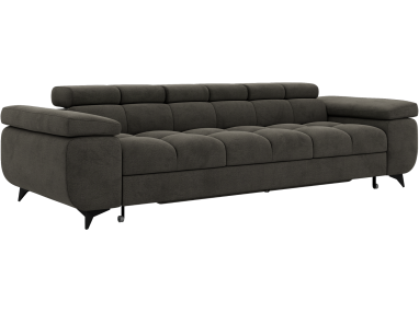 Sofa NIDELLO 3 - ciemnoszary, welwet