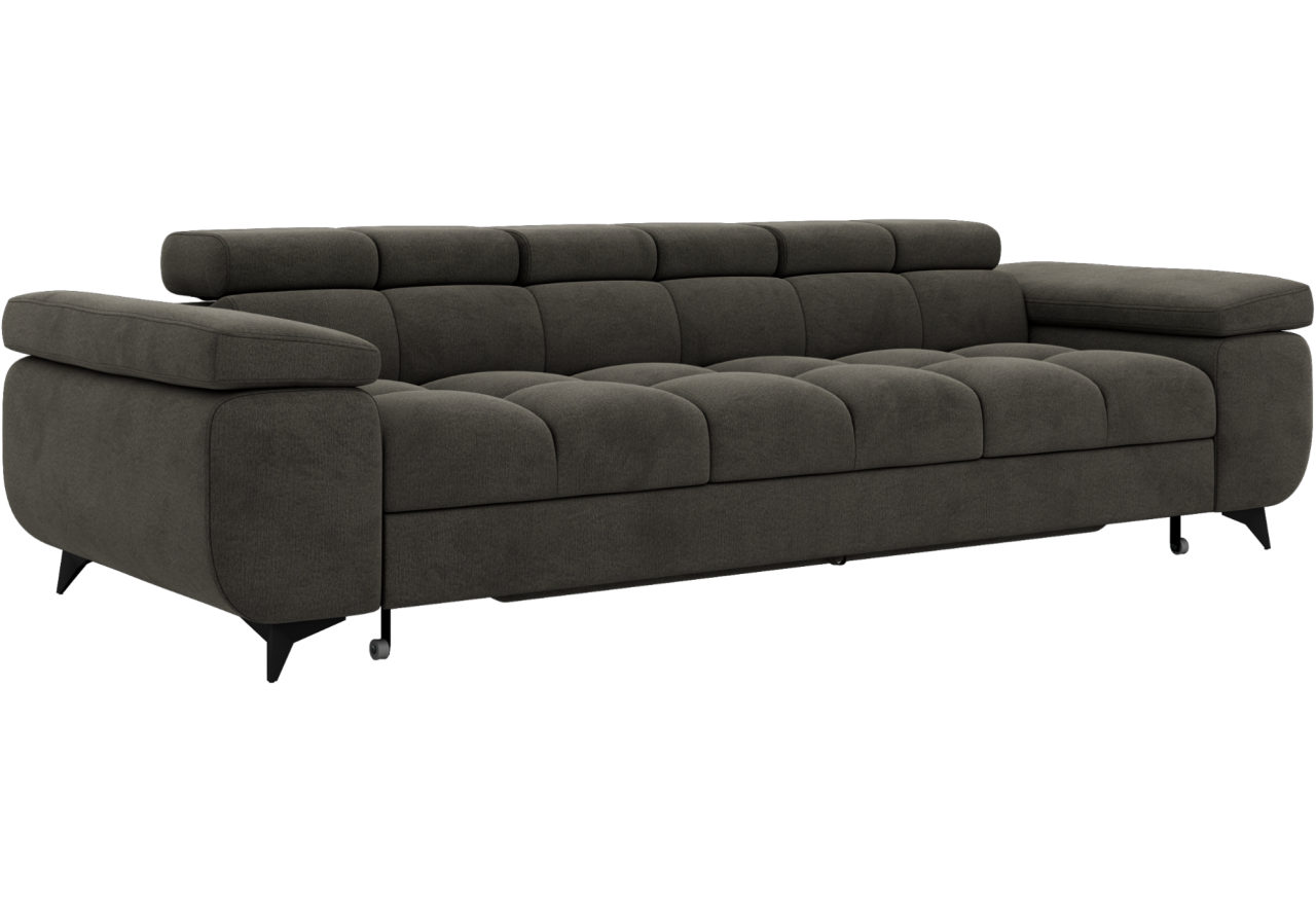 Sofa NIDELLO 3 - ciemnoszary, welwet
