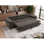 Sofa NIDELLO 3 - ciemnoszary, welwet