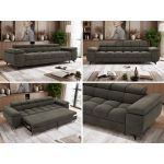Sofa NIDELLO 3 - ciemnoszary, welwet