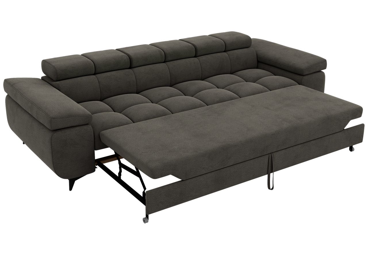Sofa NIDELLO 3 - ciemnoszary, welwet