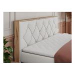 Łóżko kontynentalne VENETO KING 200x200 - Soft 17 - biała ekoskóra - OUTLET