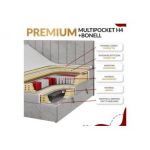 Łóżko kontynentalne VENETO KING 200x200 - Soft 17 - biała ekoskóra - OUTLET