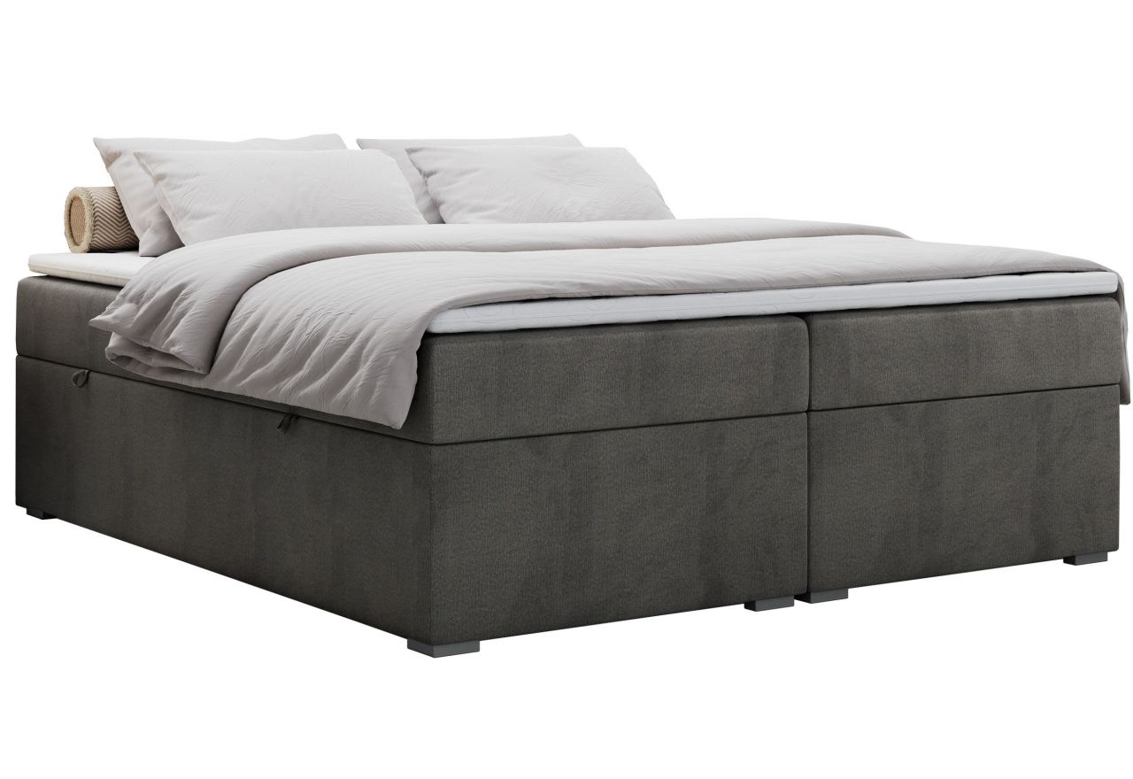 Łóżko kontynentalne bez wezgłowia BESS 160x200 - Monolith 92 - ciemny szary - OUTLET