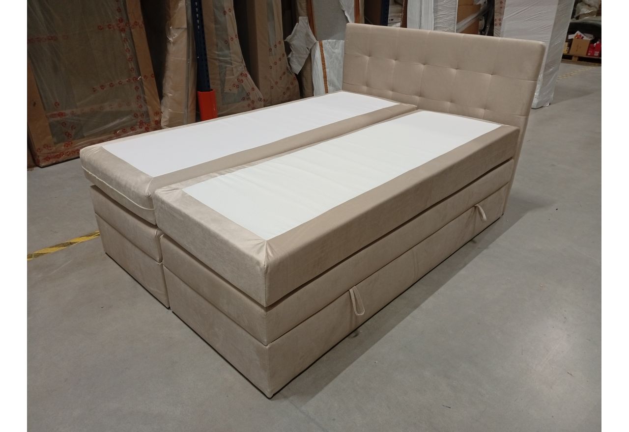 Łóżko kontynentalne LUKA KING 140x200 - Monolith 02 - beżowy - OUTLET