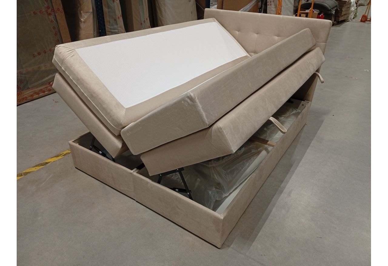 Łóżko kontynentalne LUKA KING 140x200 - Monolith 02 - beżowy - OUTLET