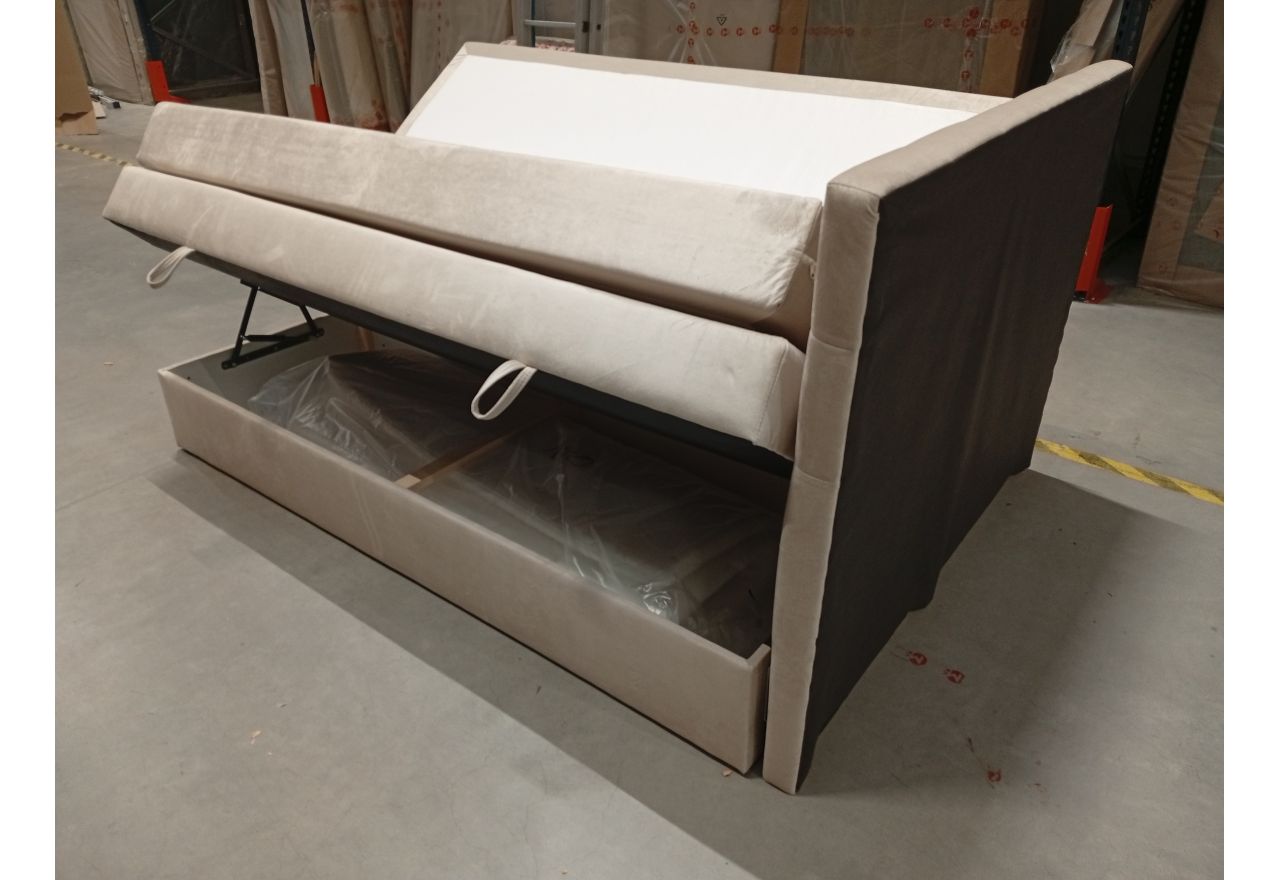 Łóżko kontynentalne LUKA KING 140x200 - Monolith 02 - beżowy - OUTLET