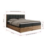 Łóżko kontynentalne ALBERO 1 200x200 - Matana 05 - ciemny szary - OUTLETU