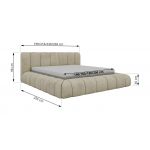 Łóżko tapicerowane NUBEA CLASSIC 200x200 - Puente 80 - szary - OUTLET