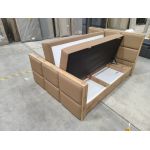 Łóżko kontynentalne ALBERO 2 KING DUO 160x200 - Soft 34 - brązowa ekoskóra - OUTLET
