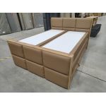 Łóżko kontynentalne ALBERO 2 KING DUO 160x200 - Soft 34 - brązowa ekoskóra - OUTLET