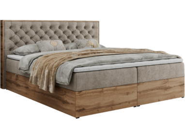 Łóżko kontynentalne ALBERO 3 180x200 - Matana 17 - beżowy - OUTLET