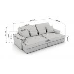 Sofa ANERO - kremowy, welwet