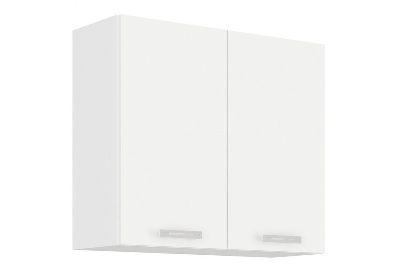 Kuchnia modułowa, systemowy zestaw szafek kuchennych FRAPPE 260 cm - Biały / Dąb Latte / Biały połysk