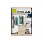 Szafa w stylu glamour z trzema szufladami i lustrem na froncie do sypialni i garderoby - BORNEO / Zgaszony błękit