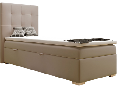 Jednoosobowe łóżko kontynentalne z opcją pojemnika - DINA 90x200 beżowy