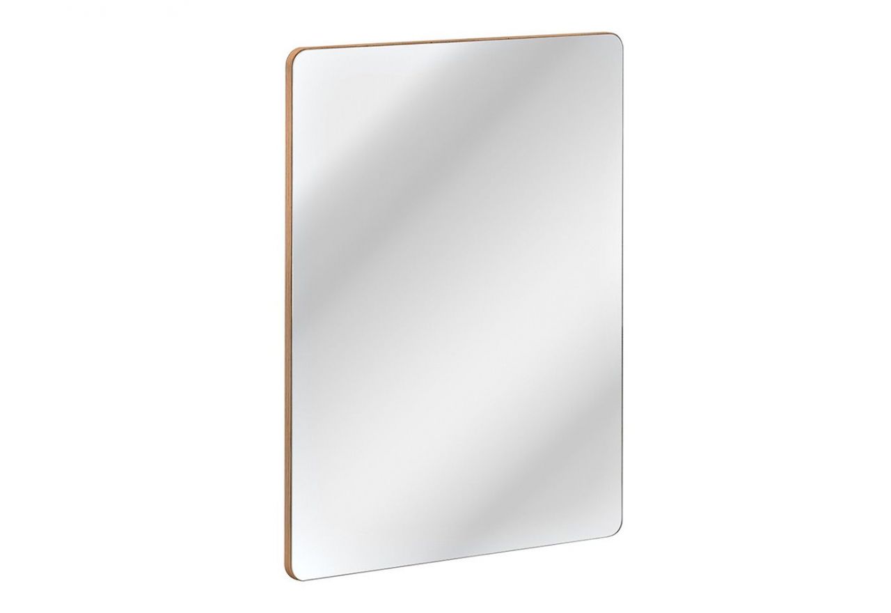 Eleganckie lustro naścienne 60x80 cm do łazienki - ARIVA / Dąb Craft Złoty