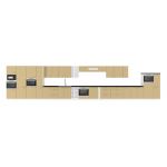 Modny, nowoczesny zestaw mebli do kuchni z cichym domykiem i połyskiem LAUREN CAPPUCINO 300 cm - Cappucino połysk / Biały mat