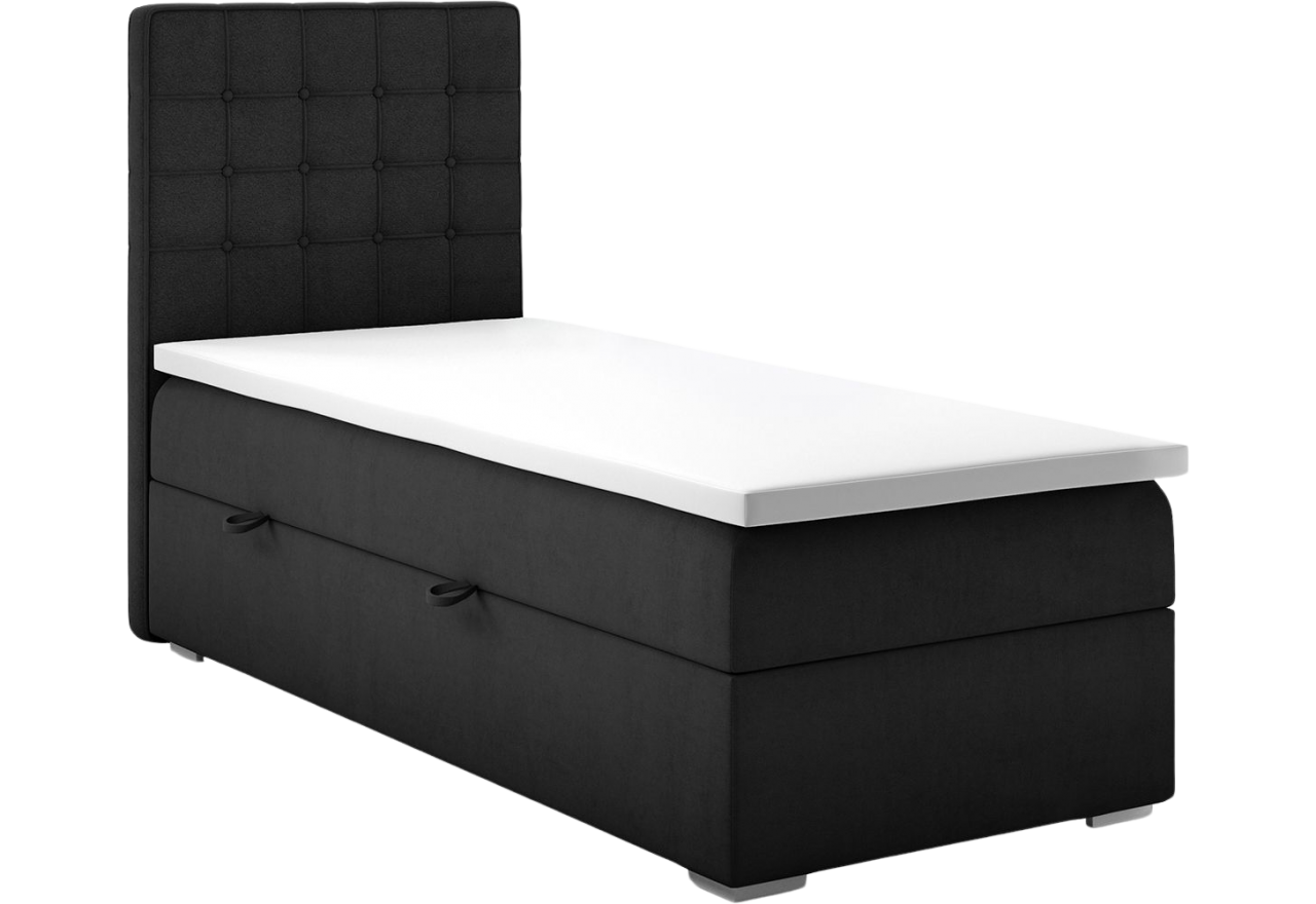 Hotelowe łóżko kontynentalne z materacem - CARMEN 80x200 czarny