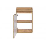 Wisząca szafka pod umywalkę 40 cm jednodrzwiowa w designerskim stylu - ARIVA / Dąb Craft Złoty / Biały połysk