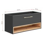 Nowoczesna szafka 120 cm pod umywalki nablatowe do łazienki - PALAWAN / Szary Cosmos / Dąb Artisan / Szary Cosmos