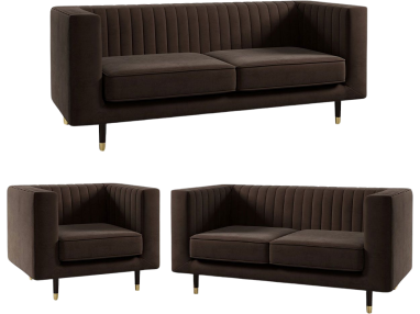 Komplet mebli wypoczynkowych w zestawie z fotelem w modnym stylu - ELMO / Kronos 27106