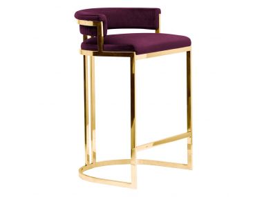 Wysoki Hoker GLASGOW 60 cm w kolorze fioletowym ze złotymi metalowymi nóżkami