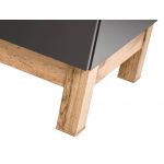 Szafka łazienkowa 80 cm pod umywalkę w nowoczesnym stylu, dwudrzwiowa - CORINO / Lava połysk / Grafit / Dąb Wotan