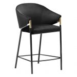 Elegancki hoker tapicerowany z wysokim oparciem RODA 60 cm czarny