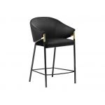 Elegancki hoker tapicerowany z wysokim oparciem RODA 60 cm czarny