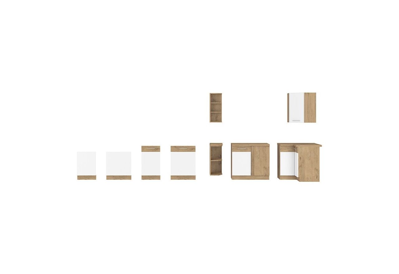 Słupek kuchenny 50 cm z pojedynczym frontem i ukrytymi szufladami VENDIGO BIAŁY HG 50 DK-145 1F (3S) BB