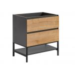 Elegancka szafka stojąca 80 cm pod umywalkę do łazienki - BORDO / Diamentowy Szary / Dąb Hamilton