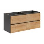 Nowoczesna szafka umywalkowa 120 cm do łazienki z opcją wyboru baterii - BORDO / Diamentowy Szary / Dąb Hamilton