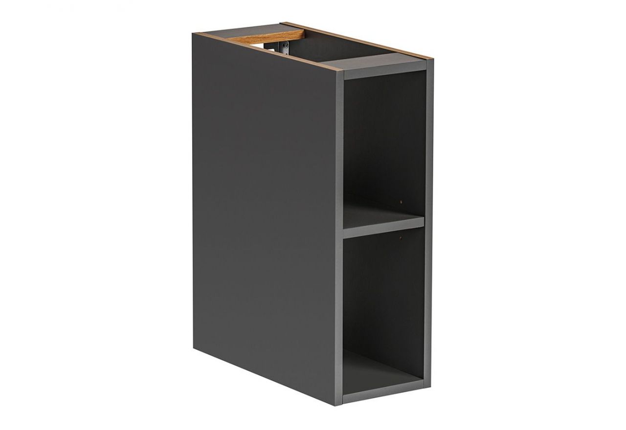 Wisząca szafka pod umywalkę nablatową 140 cm w nowoczesnym stylu - BORDO / Diamentowy Szary / Dąb Hamilton