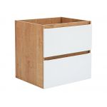 Szafka pod umywalkę 60 cm, wisząca lub stojąca - BORDO / Dąb Hamilton / Biały