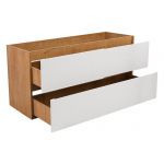 Elegancka i funkcjonalna szafka pod umywalkę 120 cm stojąca lub wisząca - BORDO / Dąb Hamilton / Biały