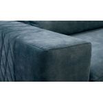 Nowoczesny, niebieski narożnik w kształcie litery L, z metalowymi nogami do salonu - KORNI morski