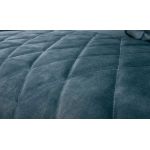 Nowoczesny, niebieski narożnik w kształcie litery L, z metalowymi nogami do salonu - KORNI morski