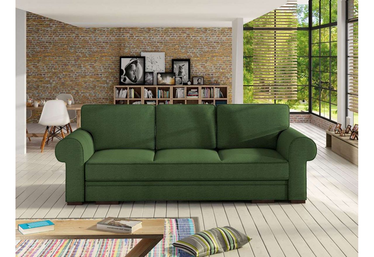 Korea Echt beweging Trzyosobowa sofa z funkcją spania i automatem wspomagającym rozkładanie, do  nowoczesnego salonu - BELISA zielony - sklep MKS Meble