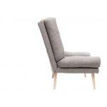 Fotel skandynawski, rozkładany z podnóżkiem w zestawie - LOTUS / Monolith 37 - butelkowa zieleń