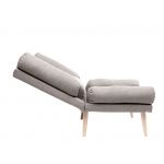 Fotel skandynawski, rozkładany z podnóżkiem w zestawie - LOTUS / Monolith 37 - butelkowa zieleń